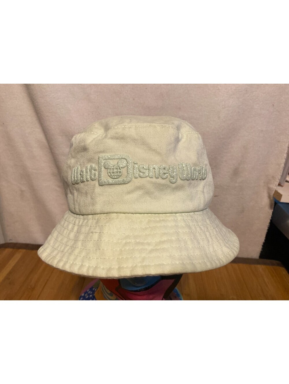 Disney Walt World Bucket Hat Mickey Globe Logo Glitter Spirit Jersey OS Green